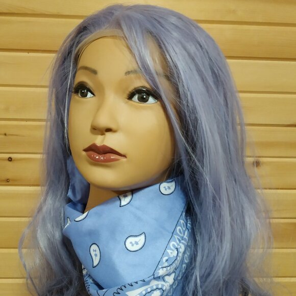 Light Purple Synthetic Lace Front Costume Wig, 24" - Picture 1 of 11